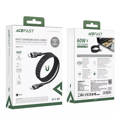 Acefast Charging Data Cable C11-03 USB-C to USB-C 60W (1.2metres)