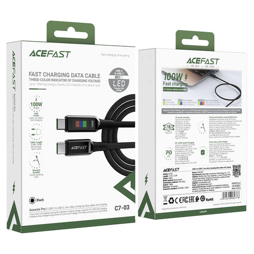 Acefast Charging Data Cable C7-03 USB-C to USB-C 100W (1.2metres)