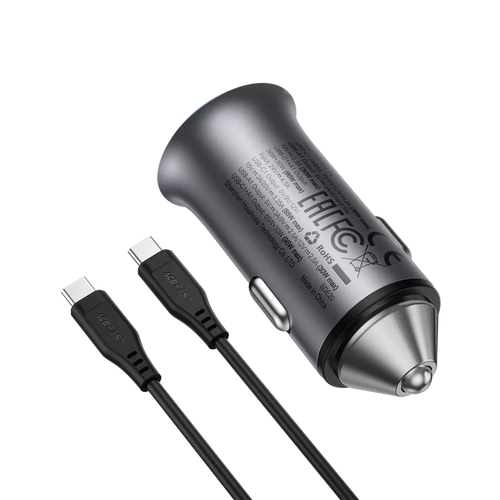 Acefast In-Car Charger USB-C & USB-A Ports 95W with 1.2m C-C cable