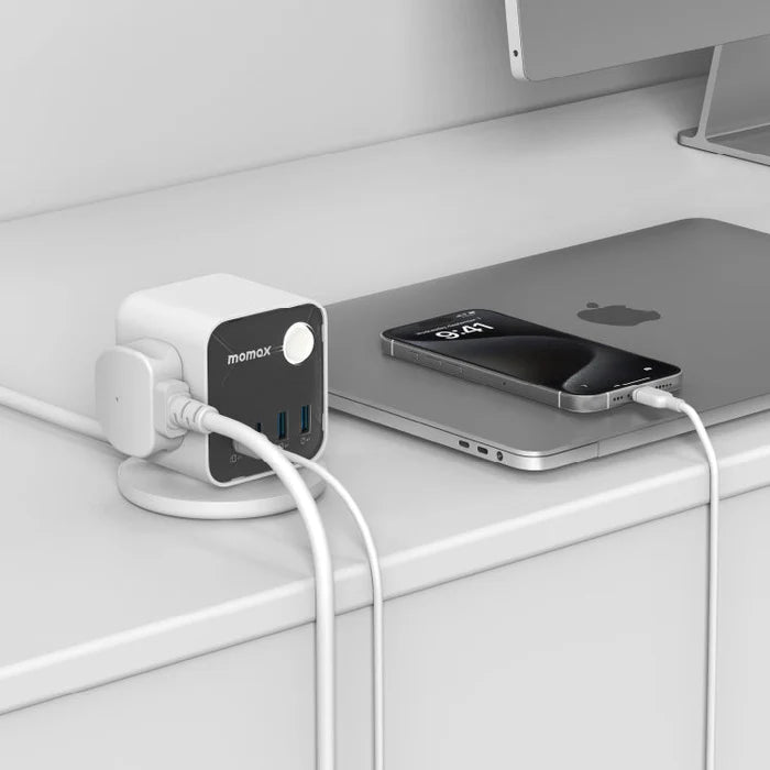 Momax 1-Charge Work Flow 3-Outlet GaN Power Cube 25W with USB Ports