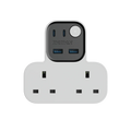 1-Charge Work Flow T-Shaped Extension Cord With 2 Sockets, 2 USB-A and 2 USB-C Ports