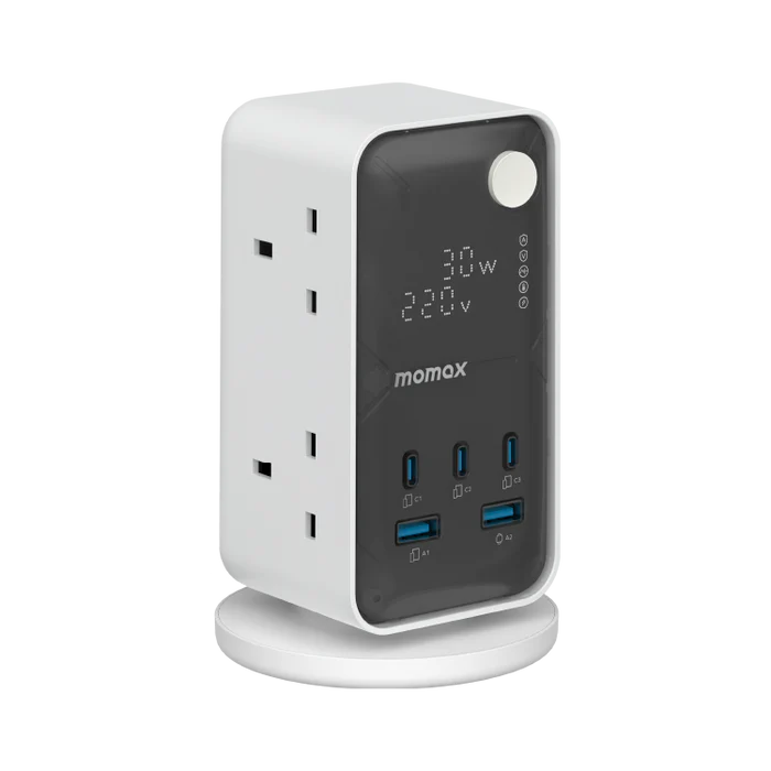 Momax 1-Charge Work Flow 6-Outlet GaN Power Tower 35W with USB Ports