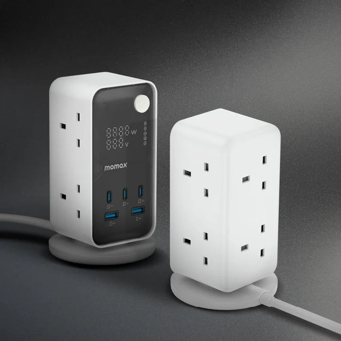 Momax 1-Charge Work Flow 6-Outlet GaN Power Tower 35W with USB Ports