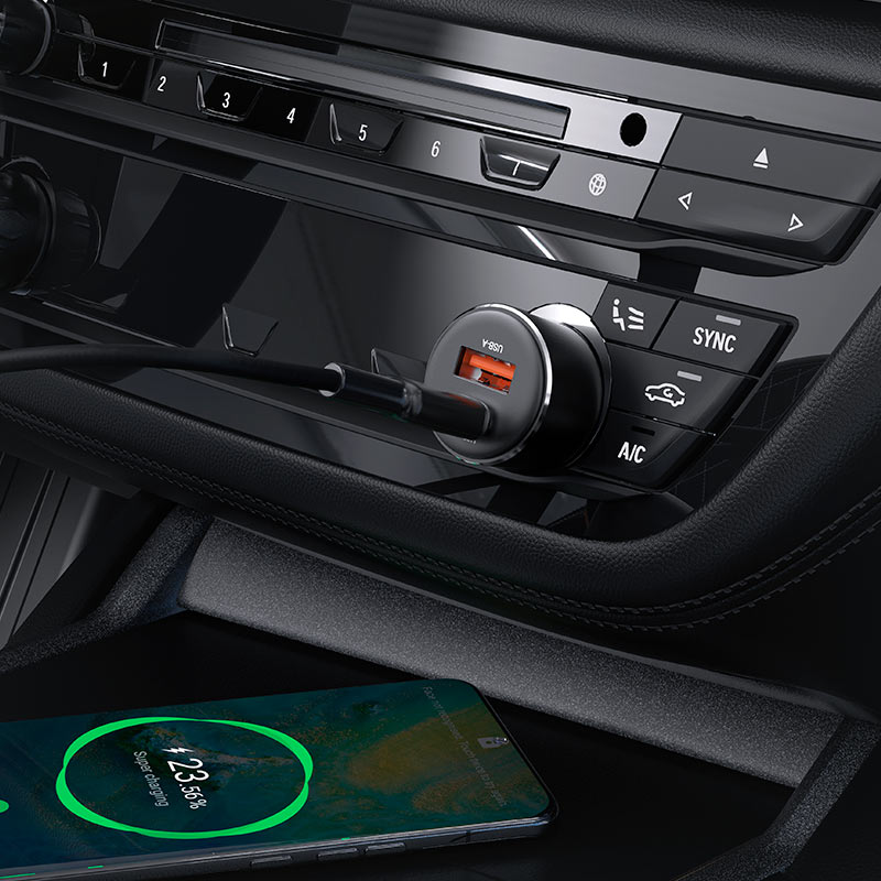Acefast In-Car Charger USB-C & USB-A Ports 60W